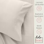 lalaLOOM Queen Bed Sheet Set, Soft Microfiber Hotel Luxury Bedding, Extra Deep Pocket, 4 Piece Sheets and Pillowcase Sets, Breathable Wrinkle, Fade Resistant, Easy Care Machine Washable Linen, Cream