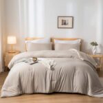 weigelia Queen Comforter Set Boho Bed 7PC Oatmeal Comforter Soft All Season Microfiber Comforter with Fitted Sheets, Flat Sheets, Pillow Shams, and Pillowcases