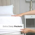 Extra Deep Queen Fitted Sheet – Hotel Luxury Single Fitted Sheet Only – Easily Fits 18 inch to 24 inch Mattress – Soft, Wrinkle Free, Breathable & Comfy Extra Deep Pockets White Fitted Sheet