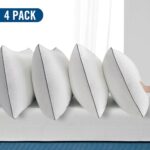 Higoom Standard Size Bed Pillows for Sleeping 4 Pack,Luxury Hotel Pillows,Comfortable and Supportive,Machine Washable,Suitable for Stomach,Back and Side Sleepers.