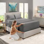 Nestl Extra Deep Pocket Sheets – Fits Mattress 18-24 Inches Deep, Extra Deep Pocket Queen Sheets Sets, 4 Piece Queen Size Sheets, Queen Sheets Deep Pocket, Charcoal Stone Gray Sheets Queen