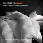 HYVIF Luxury White Down Comforter King Size – All Down Fiber Duvet Insert with 8 Tabs – Baffle Box Design, Fluffy and Cozy – King 106 X 90”