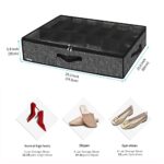 Onlyeasy Sturdy Under Bed Shoe Storage Organizer, Set of 2, Fits Total 24 Pairs, Underbed Shoes Closet Storage Solution with Clear Window, Breathable, 29.3″x23.6″x5.9″, Linen-like Black, MXAUBSB2P