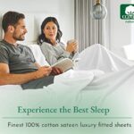 California Design Den Luxury Queen Size Fitted Sheet Only – 100% Cotton, 600 Thread Count, Soft Deep Pocket Bottom Fitted Sheet, Sateen Weave, Hotel Quality, Featuring Foot Side Indicator – Pure White