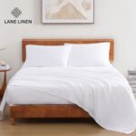 LANE LINEN 100% Organic Cotton Full Size Bed Sheets, Super Soft Long Staple Cotton Bed Sheets Full Size, Percale Weave Bedding Sheets and Pillowcases – White Full Sheet Set Fits 15″ Deep Mattress