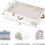 StorageWorks Underbed Storage Box, Under Bed Clothes Organizer With Sturdy Structure and Ultra Thick Fabric, Ivory White, Large, 2 pack