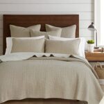 Levtex Home – Cross Stitch Taupe Quilt Set – King/Cal King Quilt + Two King Pillow Shams – Cross Stitched Pattern – Quilt Size (106x92in.) and Pillow Sham Size (36x20in.) – Reversible – Cotton Fabric