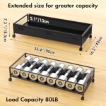 MixcMax Underbed Storage Containers with Wheels – Lengthen Under Bed Storage Bins With Lids, Large Capacity Metal Clothes Organizer for Bedroom, Storage Box for Clothing Shoes Blankets Sheet
