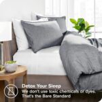 Bare Home Bedding Duvet Cover Queen Size – Premium 1800 Super Soft Duvet Covers Collection – Lightweight, Duvet Cover – Soft Textured Bedding Duvet Cover (Queen, Heathered Charcoal)