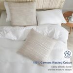 PHF 100% Cotton Waffle Weave Euro Sham Covers, 2 Pack 26″ x 26″ Pillow Covers for Elegant Home Decorative, No Insert, Aesthetic Decorative Euro Throw Pillow Covers for Bed Couch Sofa, Oatmeal