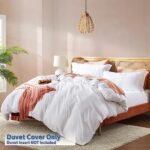 Nestl White Duvet Cover Full Size – Soft Double Brushed Full Size Duvet Cover Set, 3 Piece, with Button Closure, 1 Duvet Cover 80×90 inches and 2 Pillow Shams