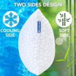 QUTOOL Cooling Bed Pillows for Sleeping Shredded Memory Foam Pillows Adjustable Gel Pillows for Side Stomach Back Sleepers Washable Removable Cover Standard Size Pack of 1