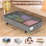 damynuo Under Bed Storage with Wheels – 2Pack Under Bed Storage Containers with Clear Lid and Handles, The Underbed Storage Bins Perfect for Under Bed Shoe Storage, Great Under Bed Drawers
