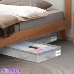 Under Bed Storage, Below 4 Inches High Underbed Storage Containers Low Profile, NO STRUCTURE, Foldable Shallow Storage Bags Bins Organizer Clothes with Clear Lid & Zipper, 2-Pack, 20x40x3.7in
