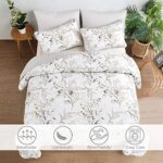 Grey Quilt Set King,3 Pieces Reversible Elegant Grey Botanical Leaves Pattern Bedspread Coverlet Soft Microfiber Bed Cover for All Season(104″×90″)