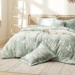 Bedsure Queen Comforter Set – 7 Pieces Floral Sage Green Soft Bedding Sets, Queen Bed in a Bag with Botanical Flowers Comforter, Sheets, Pillowcases & Shams