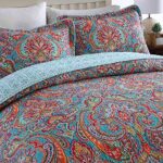 NEWLAKE Cotton Bedspread Quilt Sets-Reversible Patchwork Coverlet Set, European Gorgeous Floral Pattern, King Size