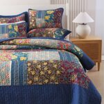 VISIMISI Cotton Bedspread Quilt Sets Reversible Bedding Coverlet Sets,3 Pieces Paisley Vintage Floral Rustic Patchwork Bedspread, King Size